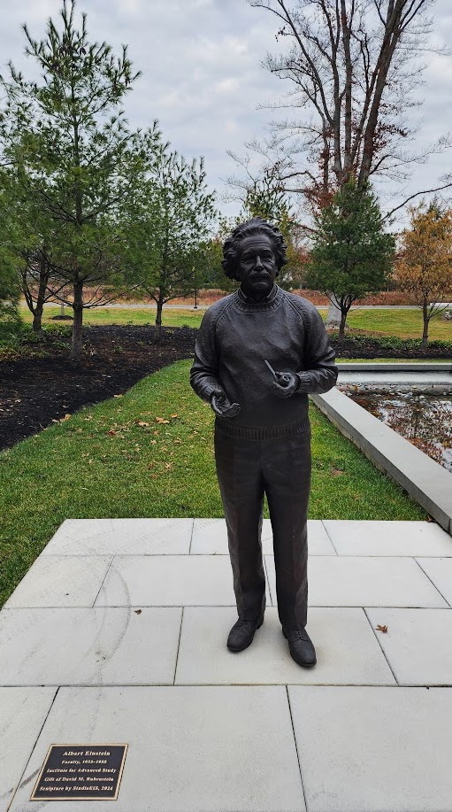 A visitor on a university campus path